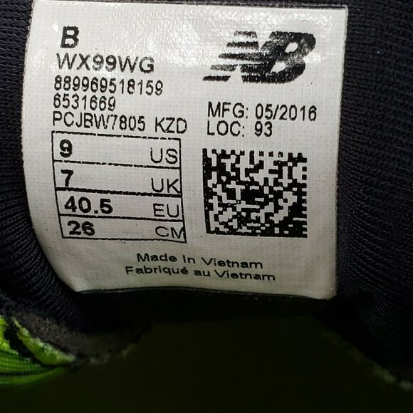 New Balance 99 Athletic Lace Up Shoe Womens Size 9 WX99WG Black Green White - Picture 9 of 9